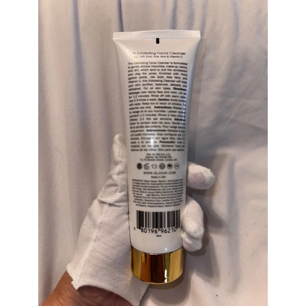GLO24K 24k Exfoliating Facial Cleanser with Gold Aloe Vera & Vitamin C‎ 4oz NWOT